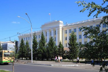 Barnaul, Rusya Federasyonu-Temmuz 30, 2011: Altay Kray için Rusya İç İşleri Bakanlığı Genel Müdürlüğü