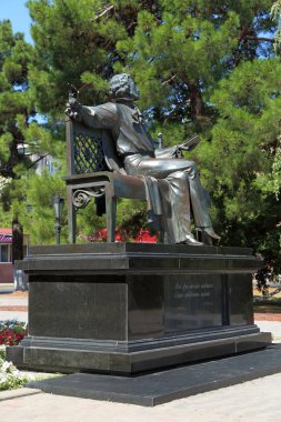 Novorossiysk, Rusya Federasyonu-Ağustos 10, 2015: anıt Rus şair ve oyun yazarı Alexander Pushkin