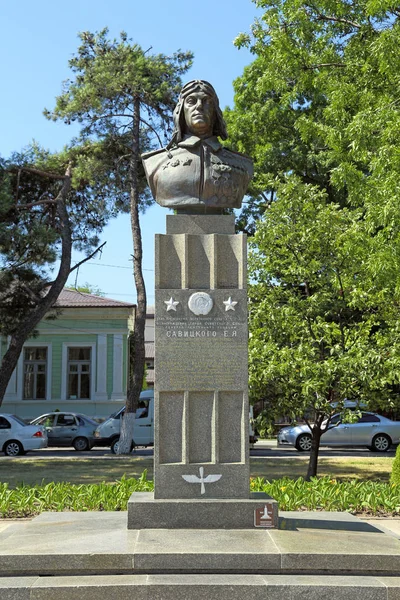 Novorossiysk Ryssland Augusti 2015 Byst Två Gånger Hjälte Den Sovjetiska — Stockfoto