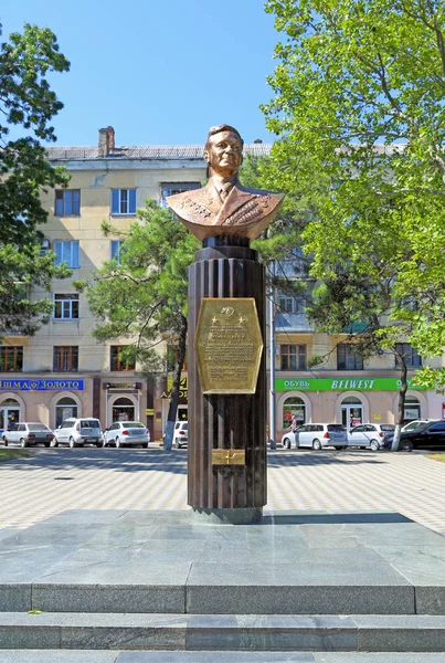 Novorossiysk Rusia Agosto 2015 Busto Del Dos Veces Héroe Del — Foto de Stock