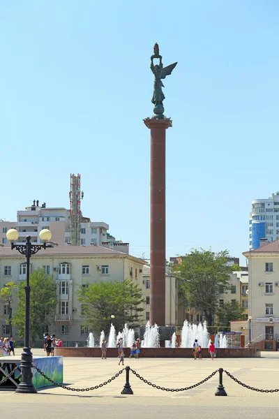 Novorossiysk Rusia Agosto 2015 Estela Gloria Marina Rusia Terraplén Que —  Fotos de Stock