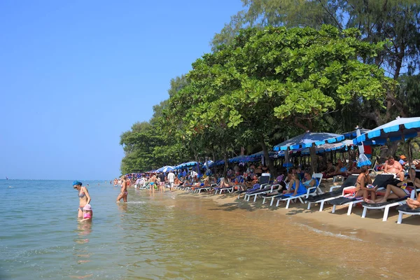 Pattaya Thailand December 2013 Tourists Resting Tropical Sea — Stock Photo, Image