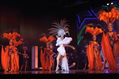 Pattaya'da tüylü elbiseler içinde travestiler