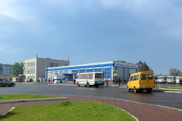 Estação rodoviária na cidade siberiana da região de Biysk Altai — Fotografia de Stock