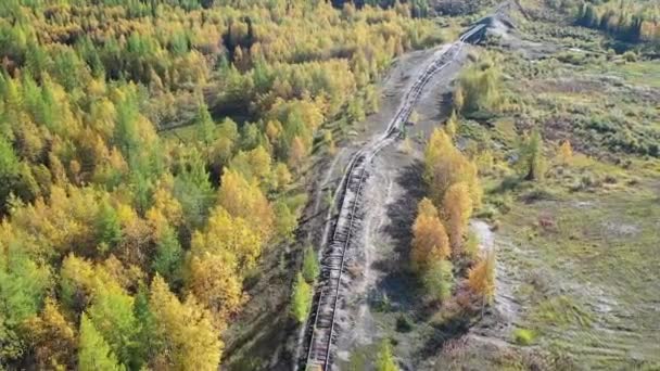 Viejo Puente Ferroviario 501ª Construcción Stalin Gulag Tundra Forestal Yamal — Vídeo de stock