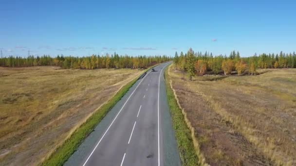 Vue Dessus Autoroute Surgut Salekhard Dans Nord Sibérie Occidentale — Video