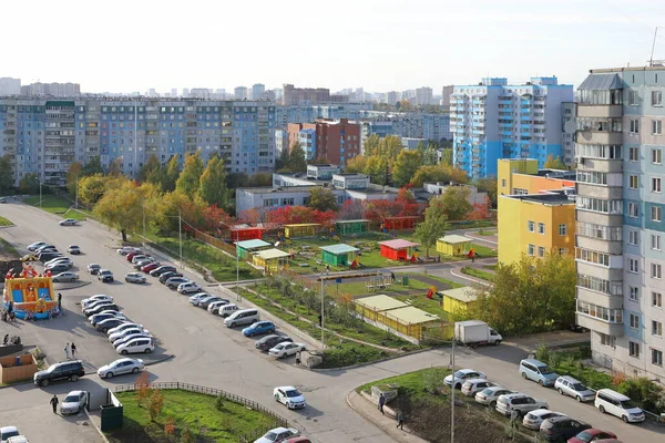 Novosibirsk Russia September 2020 Top View Kindergarten Vostochny小区Vysotsky街489号 — 图库照片
