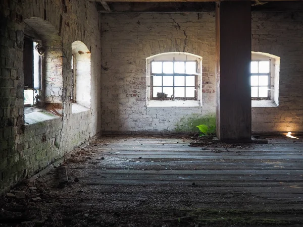 Interior Una Fábrica Abandonada — Foto de Stock