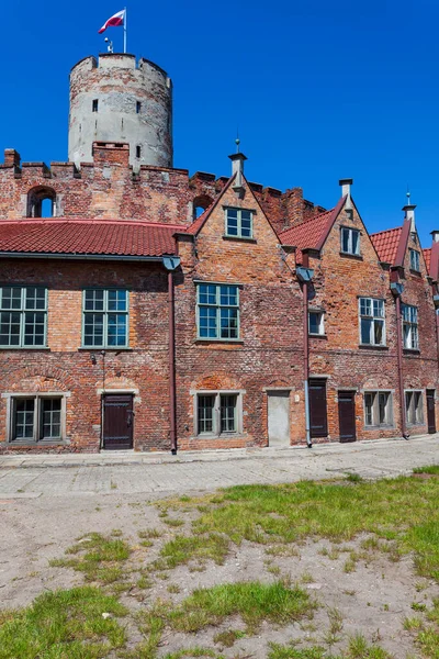 Fortaleza Histórica Localizada Gdansk Polônia Junto Rio Martwa Wisla — Fotografia de Stock