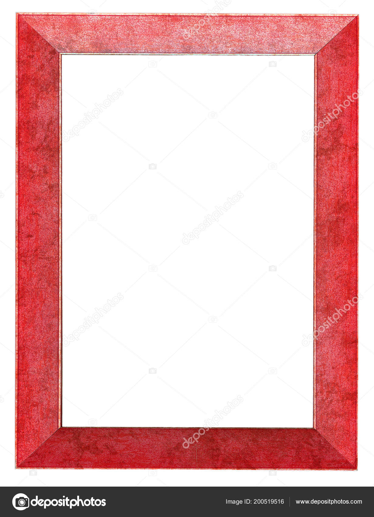 Red Plastic Frame Isolated White Stock Photo Red Plastic Frame Isolated White Stock Photo