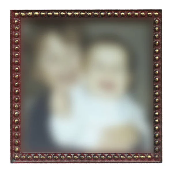 Red Brown Wood Square Frame Photo — Stock Photo, Image
