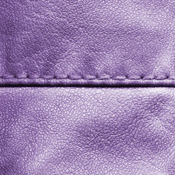 Violet Leather Background Decorated Seam — Stock Photo, Image