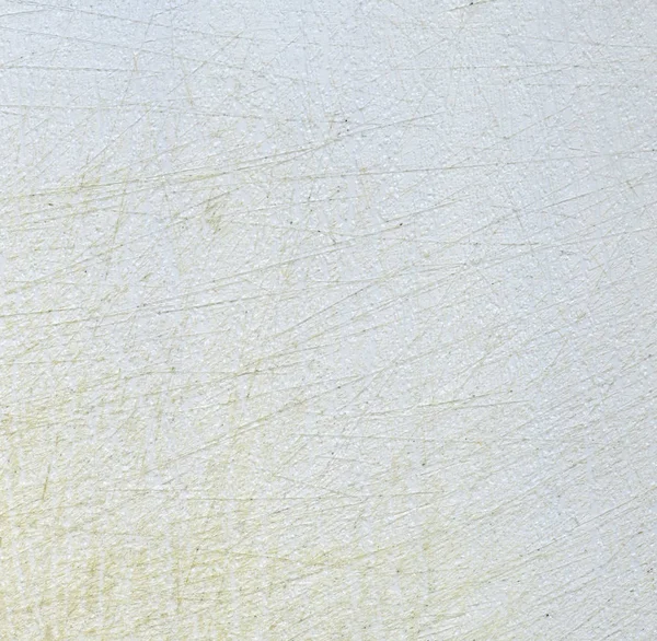 Fragment White Old Scratched Plastic Cutting Board Background — Stock Photo, Image