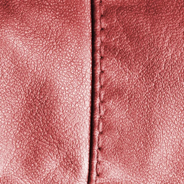Red Leather Background Seam — Stock Photo, Image