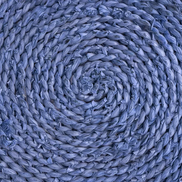 Fragment Vom Boden Eines Gestrickten Blauen Korbs Als Hintergrund — Stockfoto