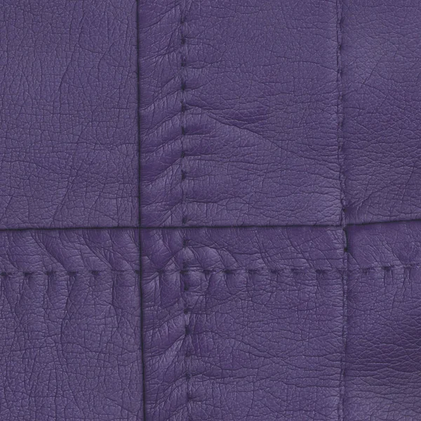 Fond Cuir Violet Décoré Coutures — Photo