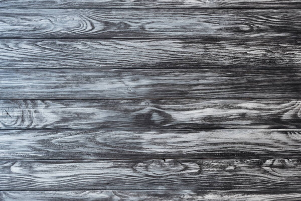 top view of blank grey wooden background with horizontal planks