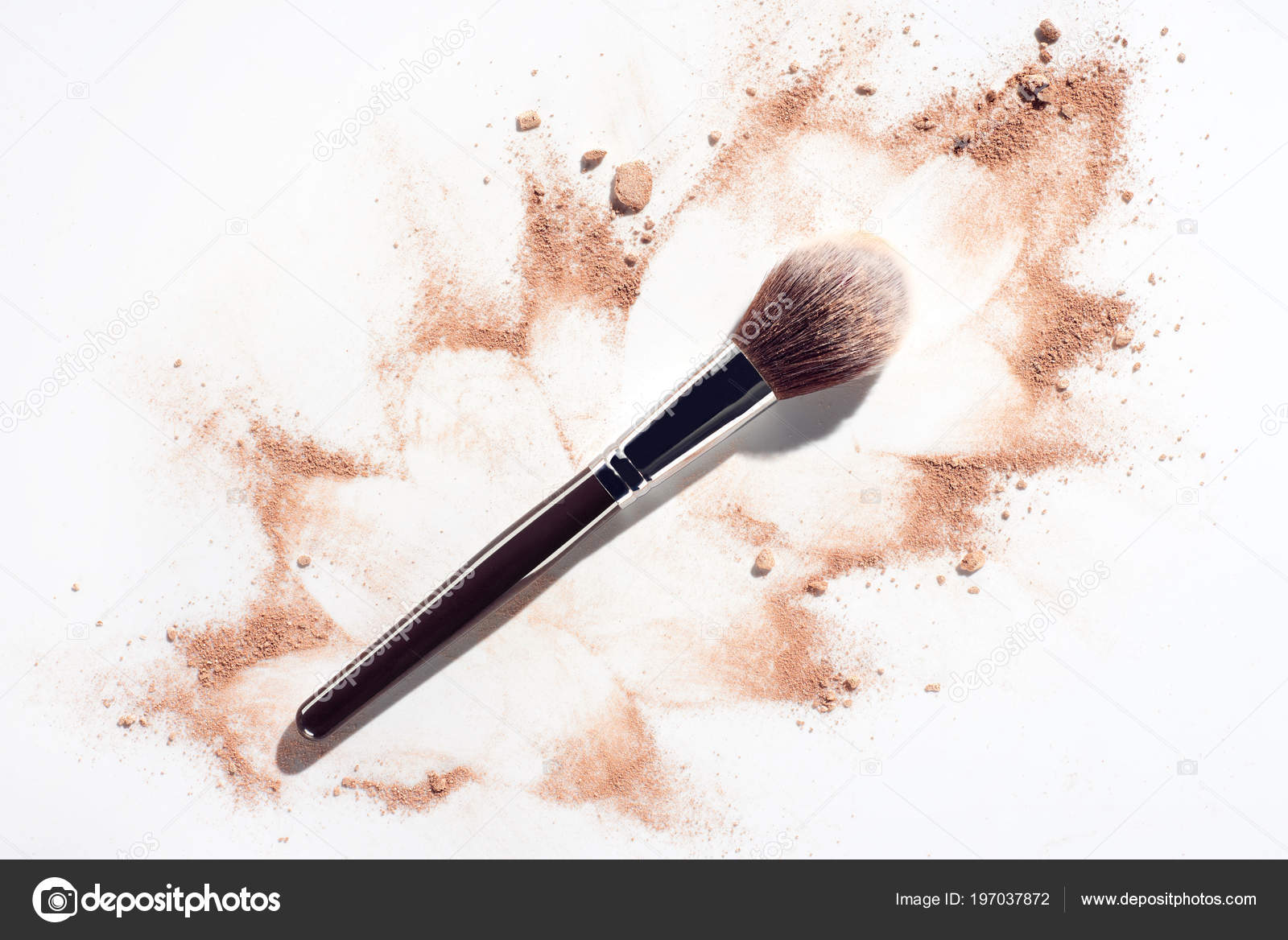 makeup brush with powder