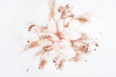 Smudges of powder foundation on white background clipart