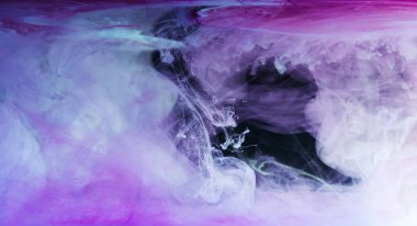 abstract blue, white and purple background with flowing ink clipart