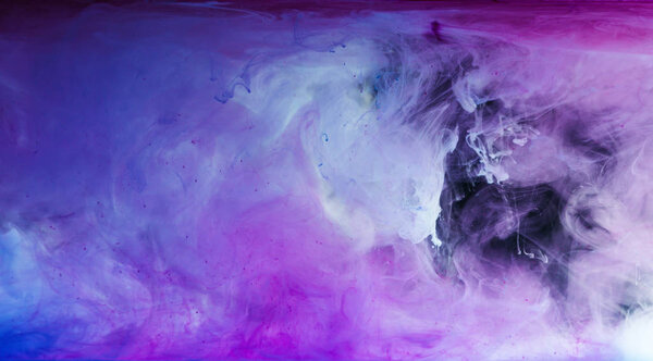 abstract blue, white and purple artistic background with flowing paint