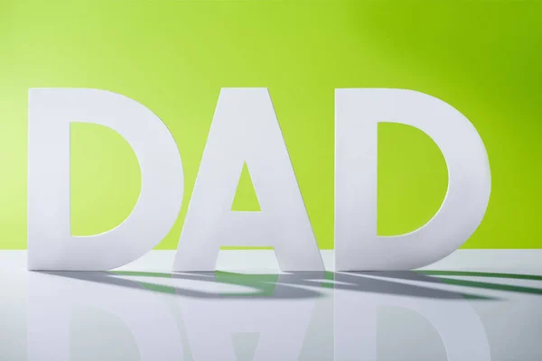 Close Shot Dad Inscription Made White Letters Green — Stock Photo, Image