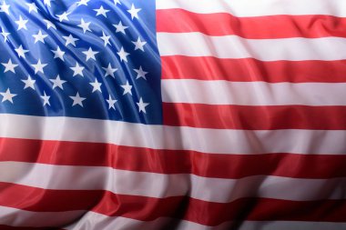 close-up shot of waving united states flag, Independence Day concept clipart