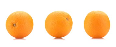 close up view of wholesome oranges isolated on white clipart