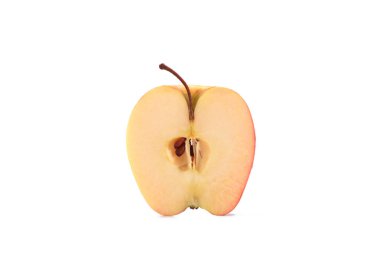 close up view of ripe apple piece isolated on white clipart