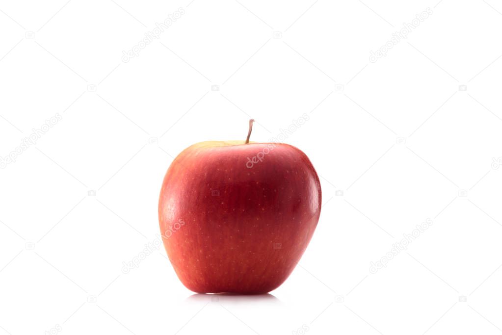 close up view of fresh apple isolated on white