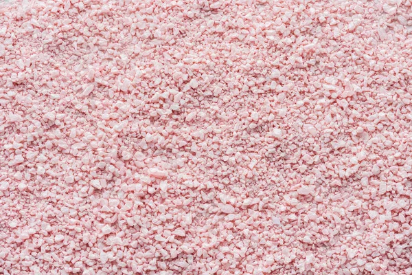 Top View Pink Sea Salt Background Spa Treatment Concept — Stock Photo, Image