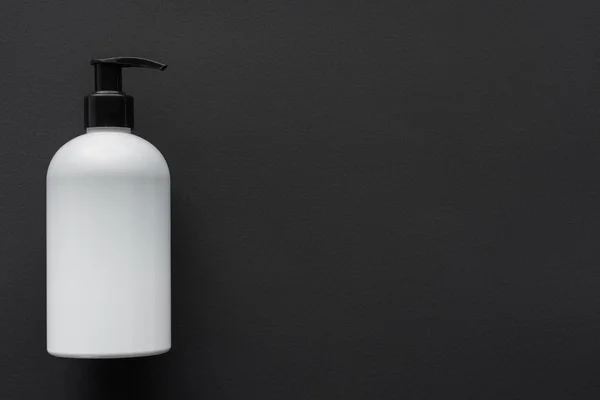 Top View White Bottle Cream Isolated Black Beauty Concept — Free Stock Photo