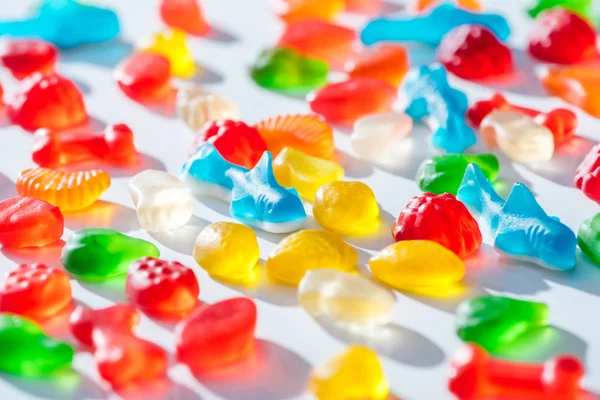 Different Colored Jelly Candies White Surface — Stock Photo, Image