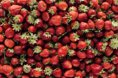 full frame shot of ripe strawberries for background clipart