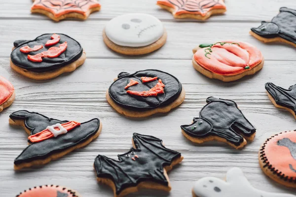 Composition Délicieux Biscuits Faits Maison Sur Table Bois — Photo