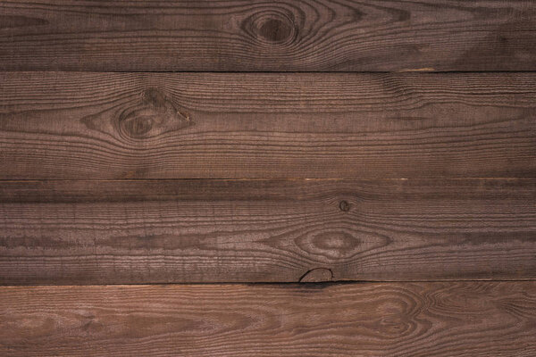 close-up view of brown wooden background with horizontal planks