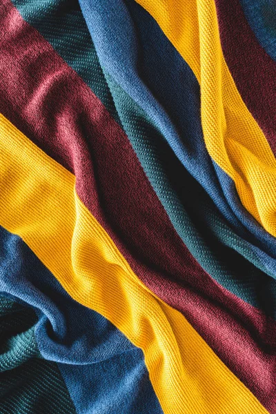 Close View Arranged Colorful Woolen Fabrics Background — Stock Photo, Image