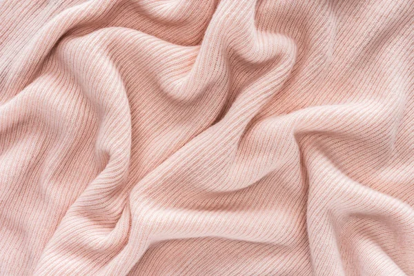 Full Frame Pink Folded Woolen Fabric Background — Stock Photo, Image