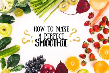 Ana sayfa görünümü taze sebze, meyve ve çilek beyaz 