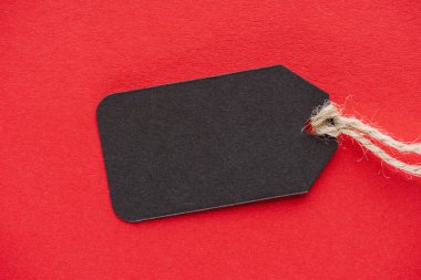 black empty sale tag on red for special offer on black friday clipart
