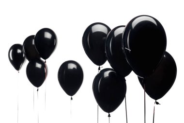 black balloons isolated on white background for black friday  clipart