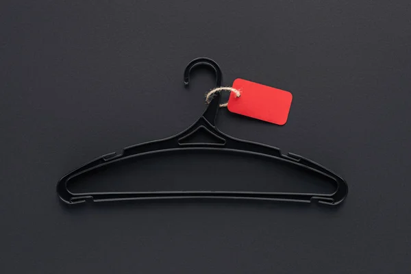 Top View Hanger Empty Red Sale Tag Black Friday — Stock Photo, Image