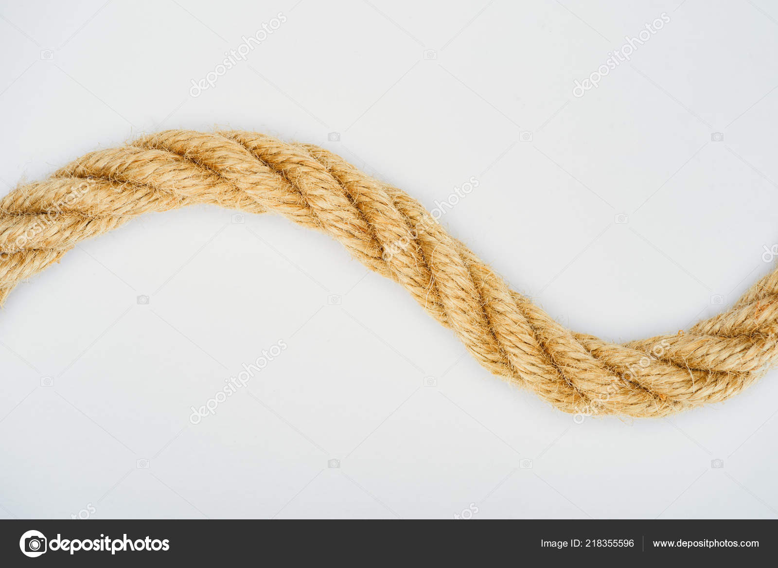 Elevated View Nautical Rope Isolated White Stock Photo by