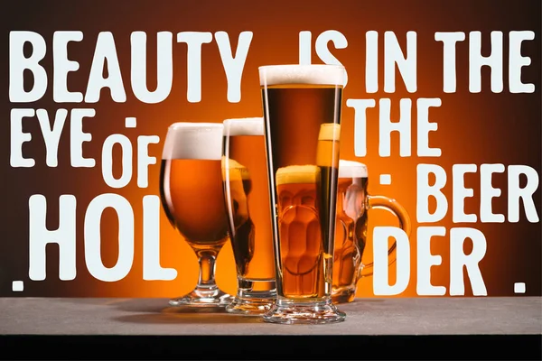 Glasses Beer Orange Backdrop Beauty Eye Beer Holder Inspiration — Stock Photo, Image