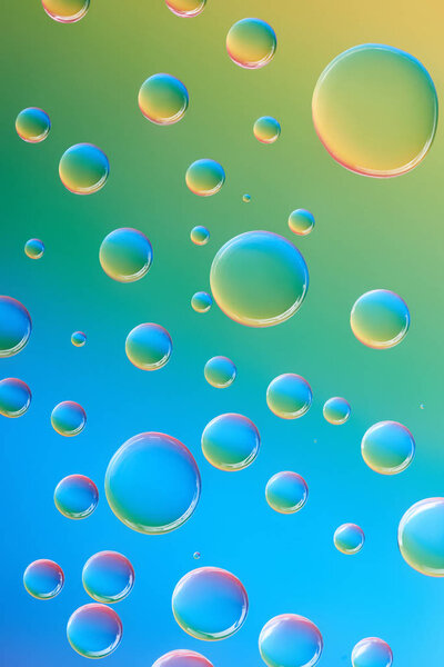 beautiful calm clean water drops on bright colorful background