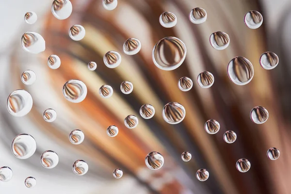 Gotas Água Transparentes Fundo Abstrato Colorido — Fotografia de Stock