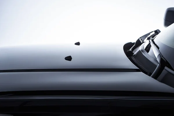 Close View New Shining Black Car — Stock Photo, Image