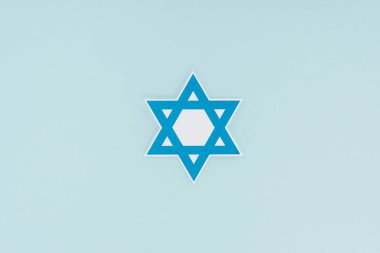 mavi, hannukah tatil kavramı izole geleneksel Yahudi yıldızı üstten görünüm