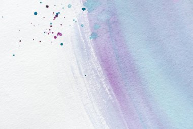 sulu boya konturları mor ve mavi ve beyaz kağıt üzerinde splatters soyut duvar kağıdı