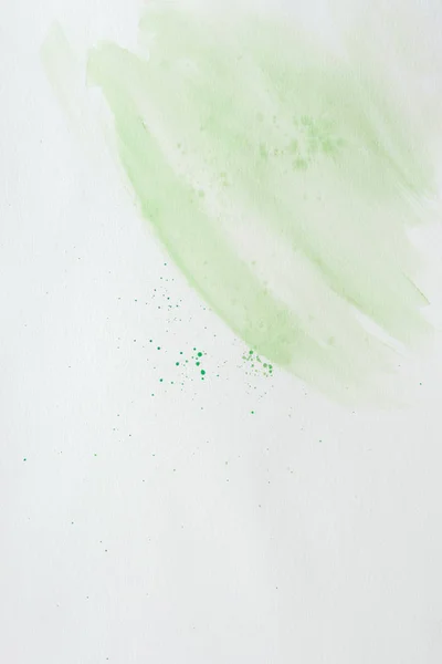 Abstracte Groene Aquarel Lijn Wit Papier — Gratis stockfoto